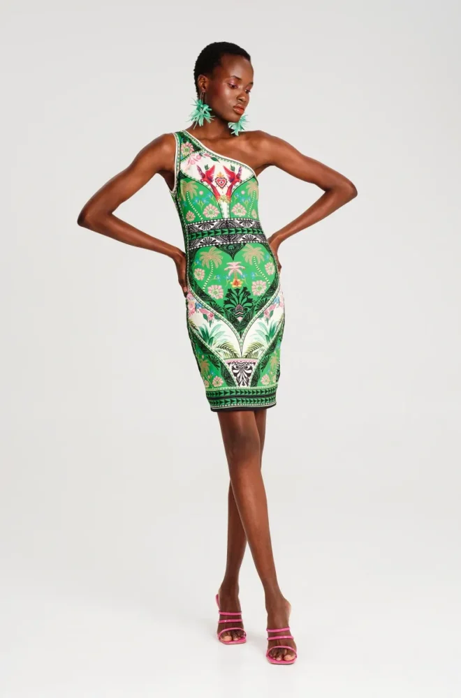 OASIS ONE SHOULDER BODYCON ΦΟΡΕΜΑ PEACE & CHAOS - Image 6