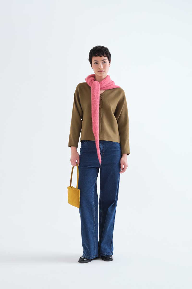 Ζακέτα Πλεκτή V-Neck olive Compania Fantastica - Image 4