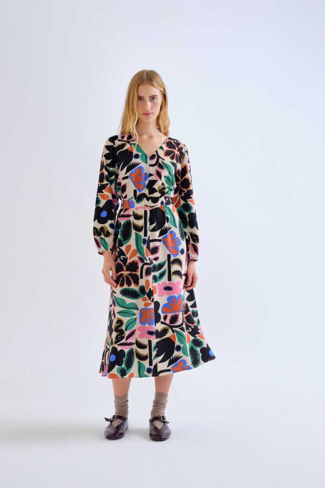 Φόρεμα Midi Garden Print Compania Fantastica