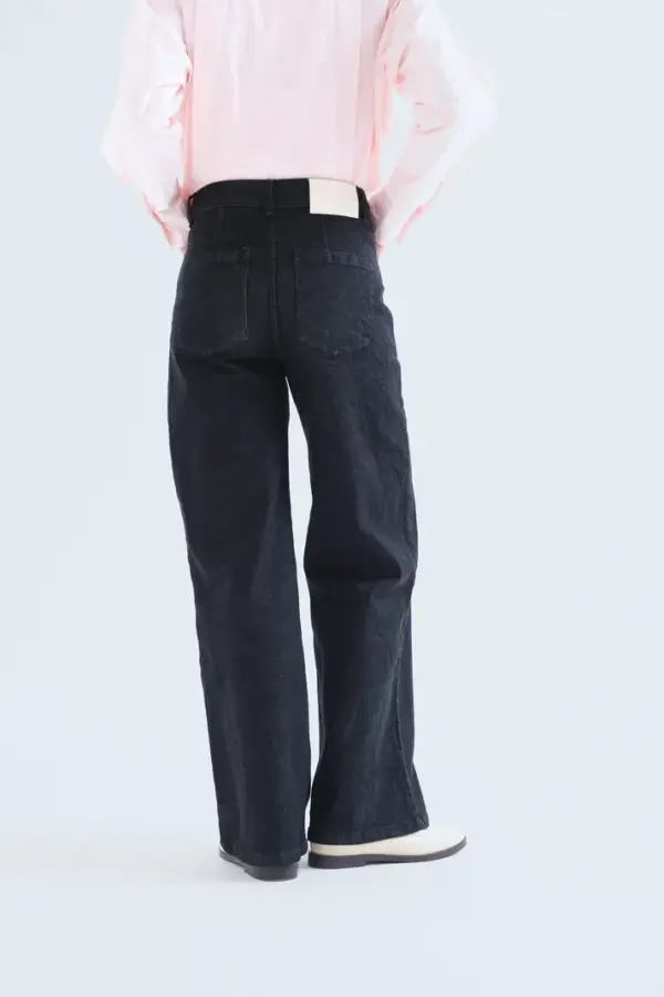 Παντελόνι Denim Hearts Print μαύρο Compania Fantastica - Image 2