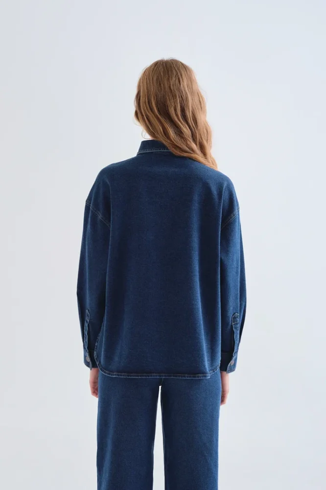 Denim πουκάμισο μπλε Euphonia Print Compania Fantastica - Image 2