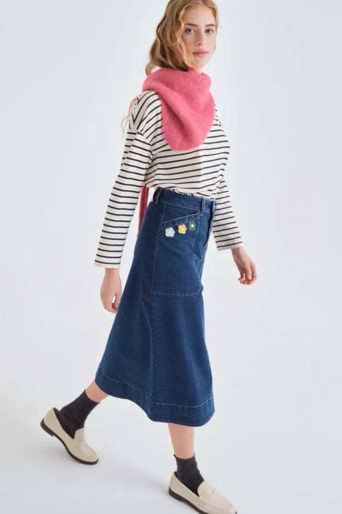 Denim φούστα μπλε Euphonia Print Compania Fantastica - Image 2