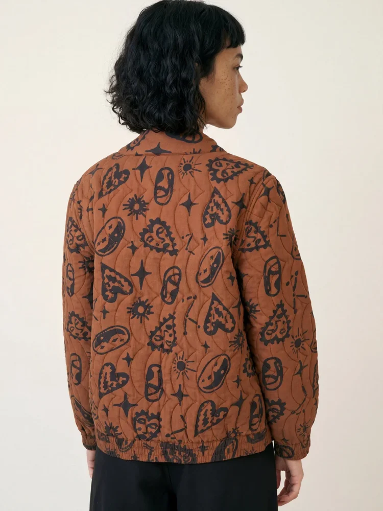 Καφέ bomber με καρδιές PEPALOVES - Image 3