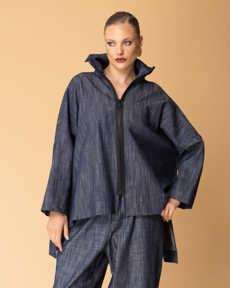 Denim jacket with double zipper Sour/lou/lou - Image 3