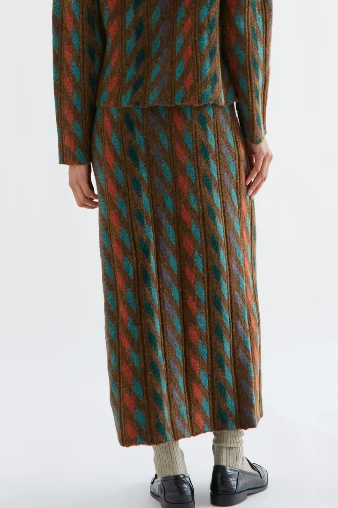 Πλεκτή φούστα με geometric print COMPANIA FANTASTICA - Image 3
