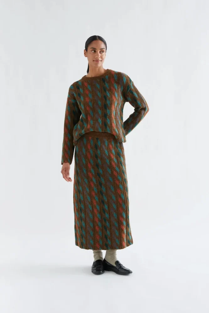 Πλεκτή φούστα με geometric print COMPANIA FANTASTICA - Image 4
