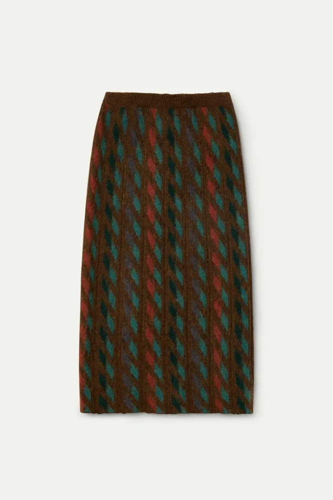 Πλεκτή φούστα με geometric print COMPANIA FANTASTICA - Image 5