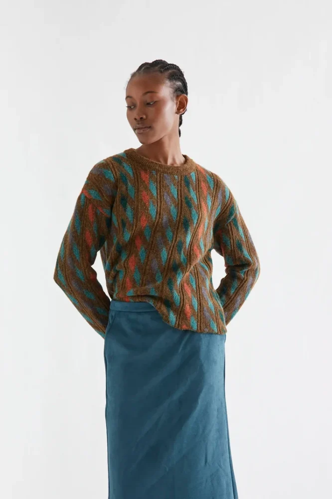 Πλεκτό πουλόβερ με geometric print COMPANIA FANTASTICA