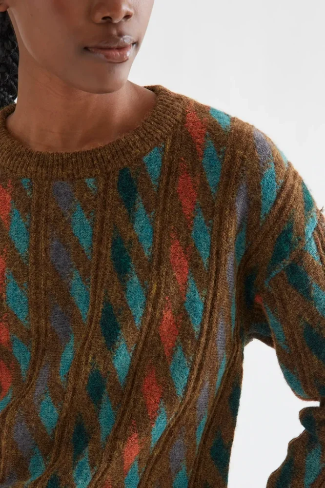 Πλεκτό πουλόβερ με geometric print COMPANIA FANTASTICA - Image 3