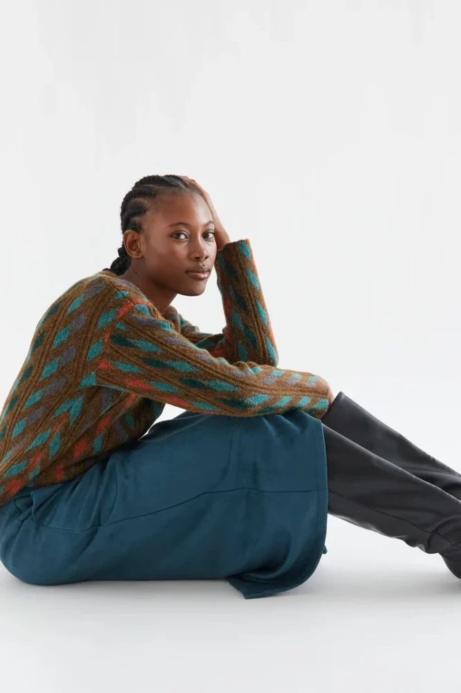 Πλεκτό πουλόβερ με geometric print COMPANIA FANTASTICA - Image 5