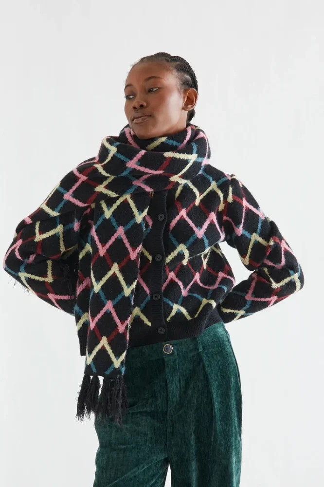 Ζακέτα πλεκτή Skein-print COMPANIA FANTASTICA - Image 5