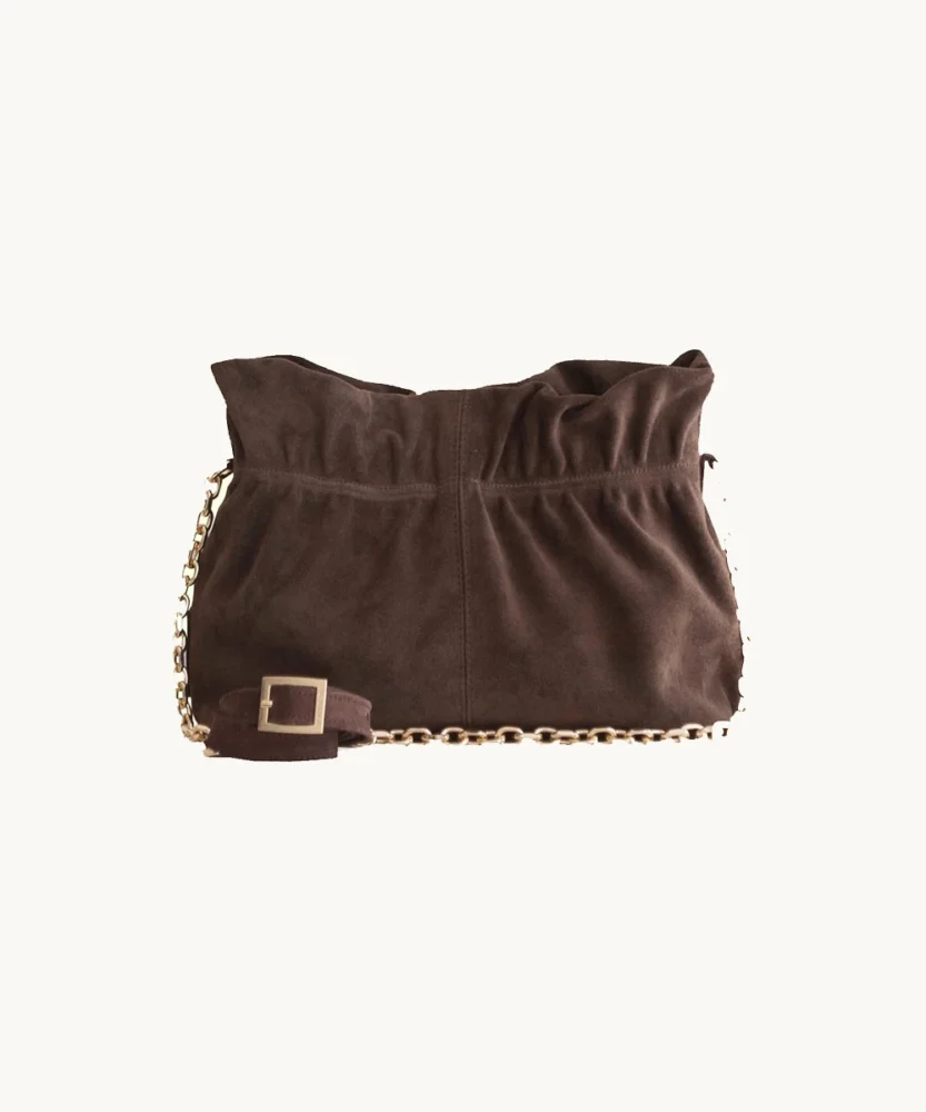 Nefeli Pouch in Choco Suede BONENDIS