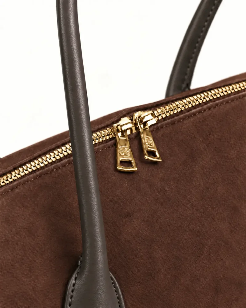 Bowling bag in Choco Suede BONENDIS - Image 3