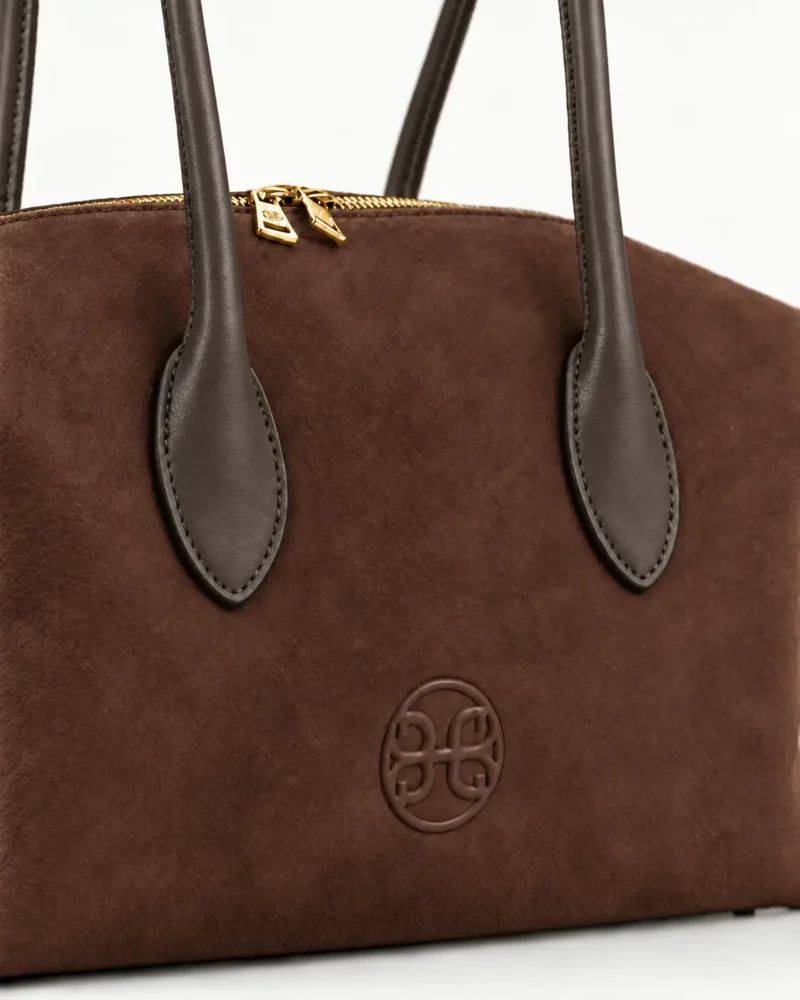 Bowling bag in Choco Suede BONENDIS - Image 4