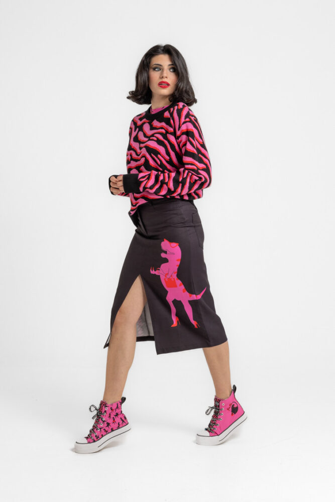 Μπλούζα πλεκτή animal print φουξ - Fem Rex LOLINA - Image 4